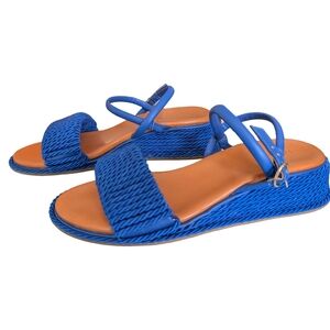 Farm Rio Espadrille Wedge Sandal Cobalt Blue Size 10